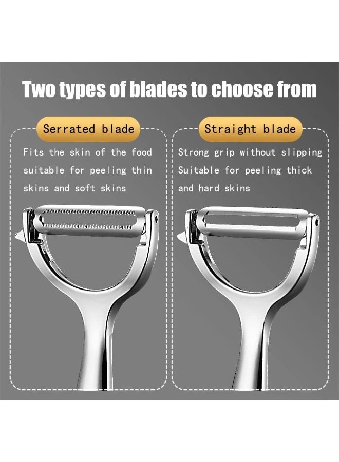 Lukadah Vegetable Peeler Stainless Steel, Premium Potato Peelers for Kitchen, Fruit Peeler, Apple Carrot Cucumber Peeler， Ultra Sharp Rotary Blade, Heavy Duty Ergonomic Handle - Image 4